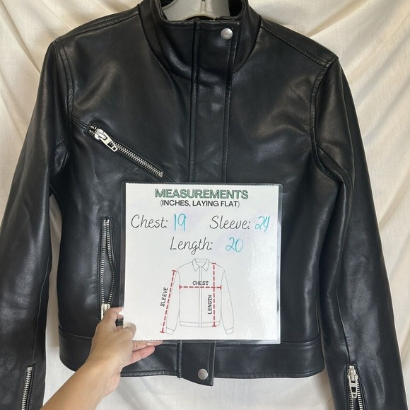 Blank NYC | Essential Faux Leather Zip Front Cropped Moto Jacket Black Small - Picture 5 of 11